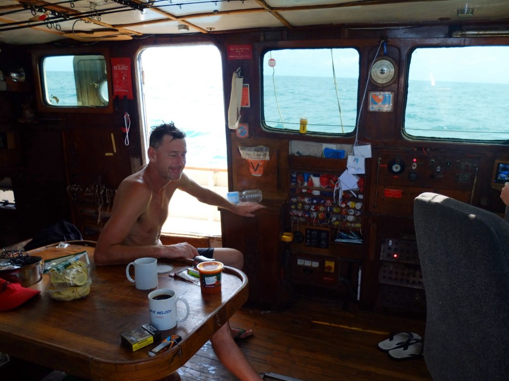 Cigarettes and instant coffee: Steve cracks a smile, day 2 at sea