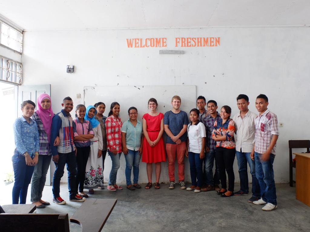 Our visit to UniFlor in Ende. The students were very excited to be able to practice their English with native speakers.