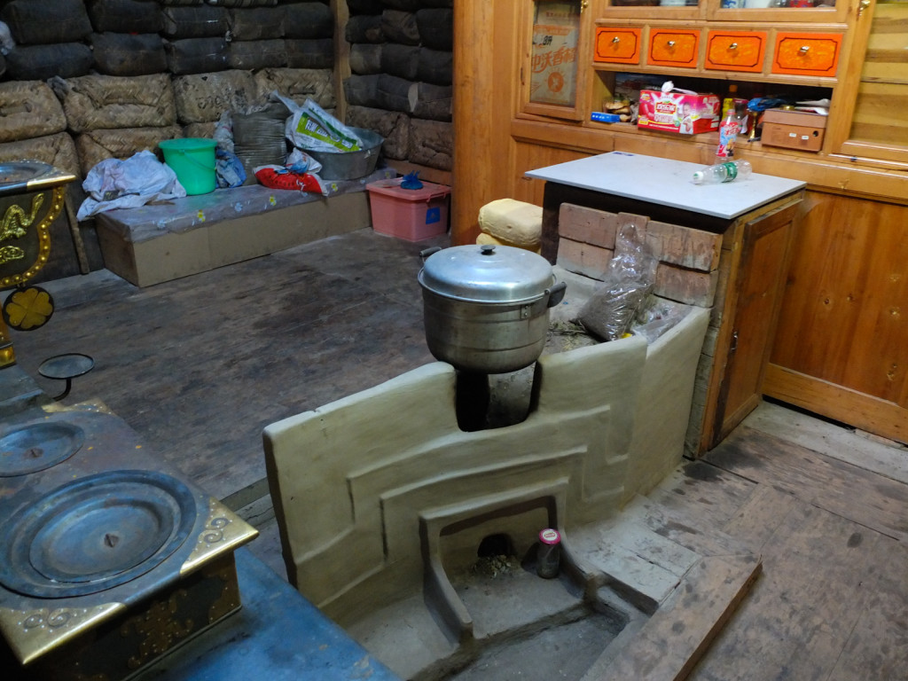 Auntie's handmade traditional Tibetan stove.